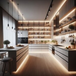 Amplia cocina con iluminación LED integrada
